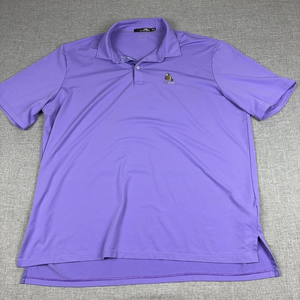RLX Ralph Lauren Polo Shirt Mens 2XL Purple TwinEagles Golf Short Sleeve